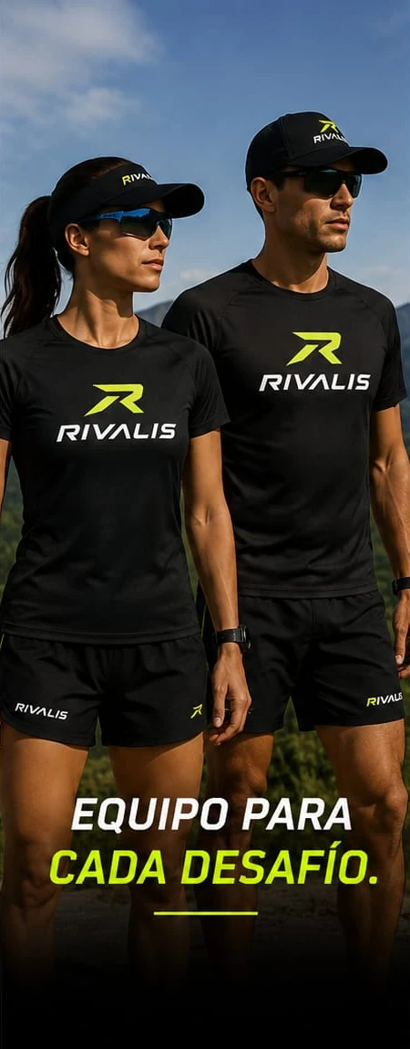 Campaña Rivalis: equipo para cada desafío, pareja de atletas con ropa deportiva